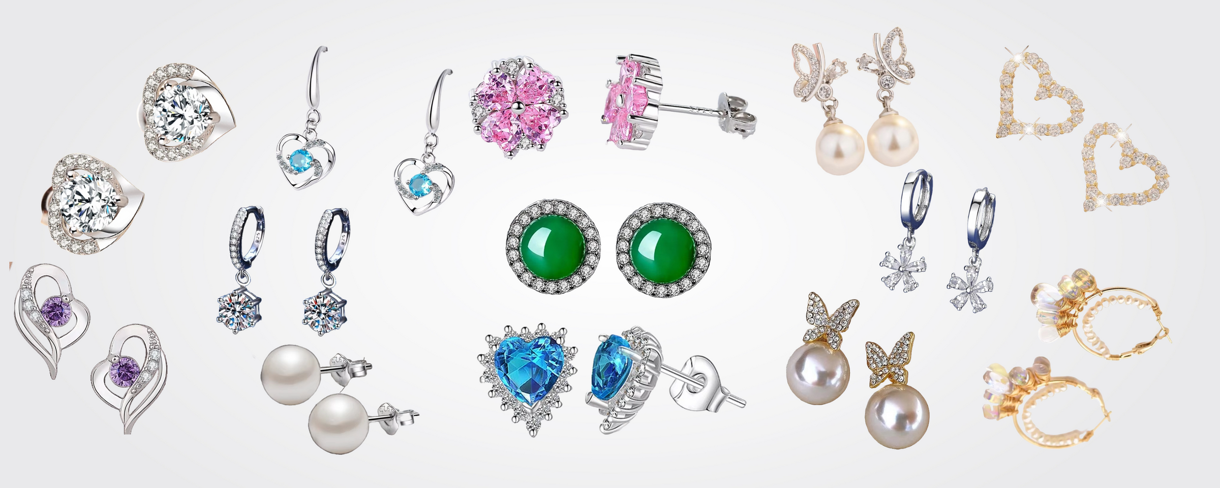 Fashion earrings collection โ studs, hoops, drop earrings for women and men