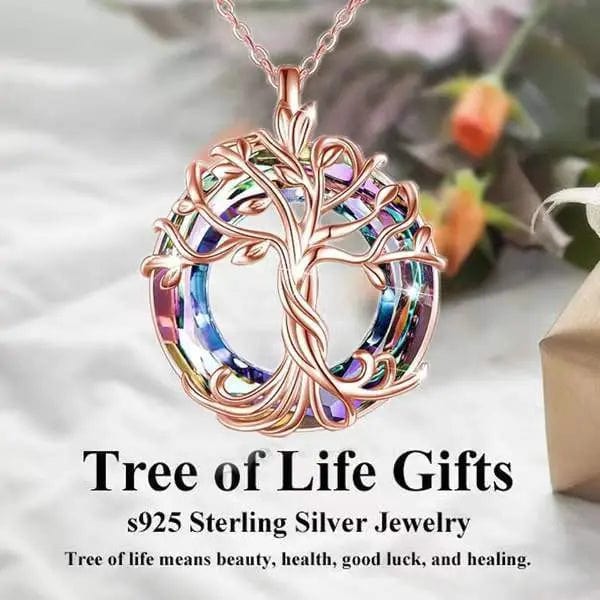 BROOCHITON  Necklaces Rose Gold Tree Of Life Necklace Jewelry