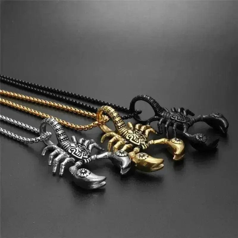 silver gold and black Scorpion Pendant Necklace