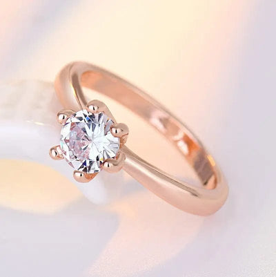 Diamond Six-Claw Zircon Ring: Radiate with Every Gesture 💍