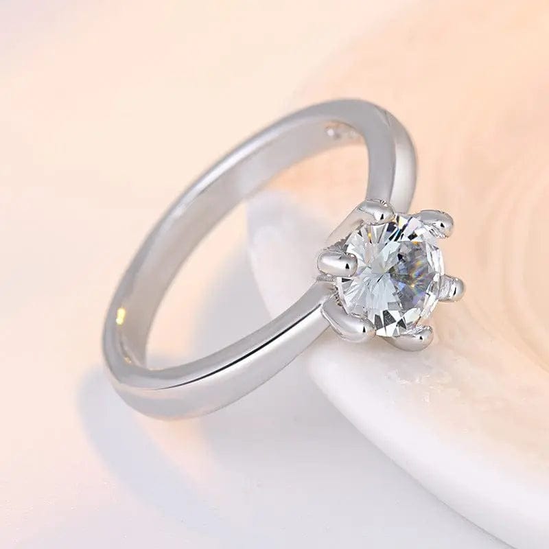 Diamond Six-Claw Zircon Ring: Radiate with Every Gesture 💍