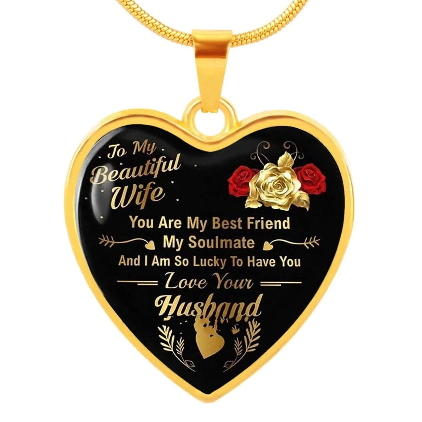Gold Tribute To My Beautiful Wife Love Pendant