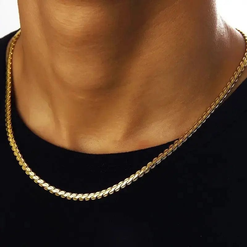 a man wearing Gold / 55cm Necklace