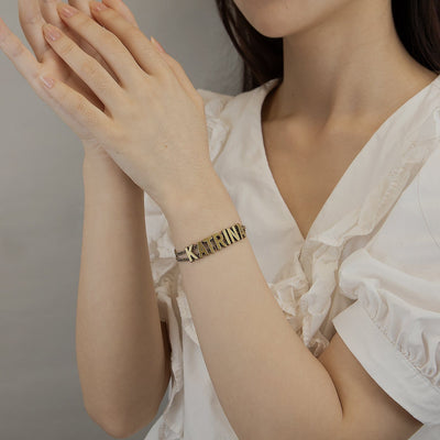 BROOCHITON Bracelets Gold / 4to7letters Personalized Name Bracelet Women