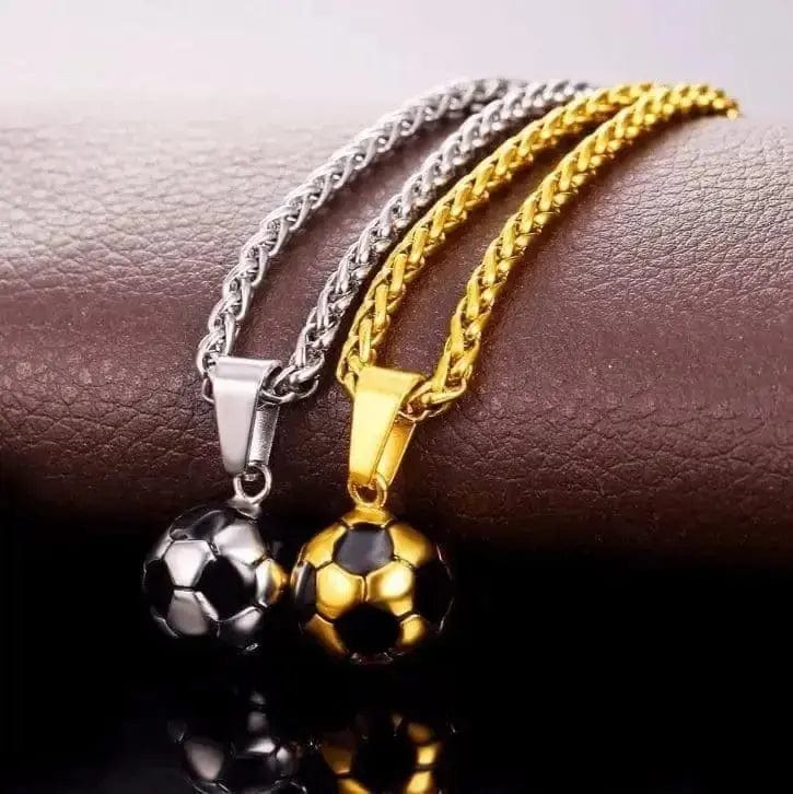 Stainless Steel World Cup Pendant silver and gold set