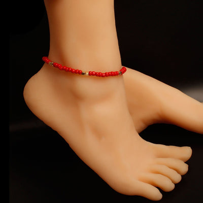 BROOCHITON Anklets New Golden Rice Bead Beach Anklet Women