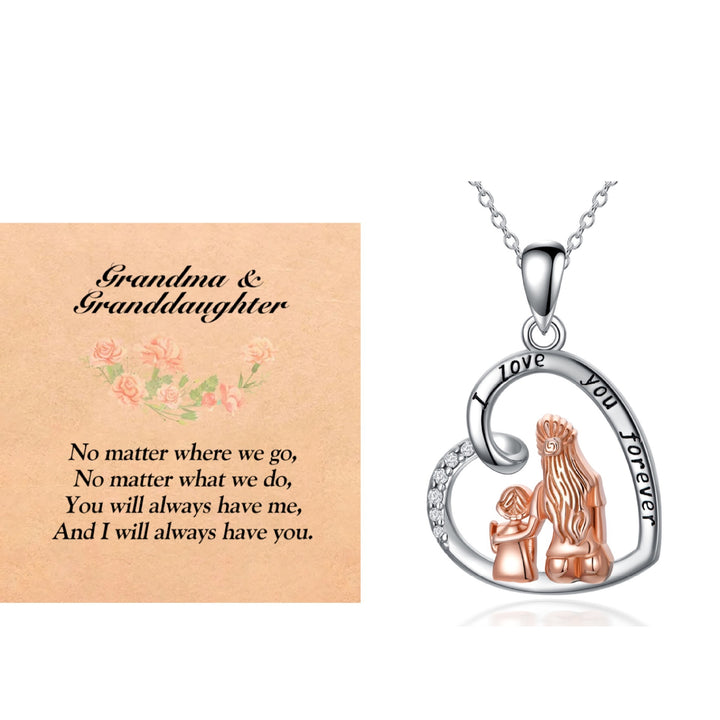 Heart-shaped pendant with rose gold and silver design, &