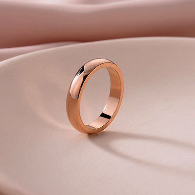 Golden Glossy Titanium Steel Couple Ring