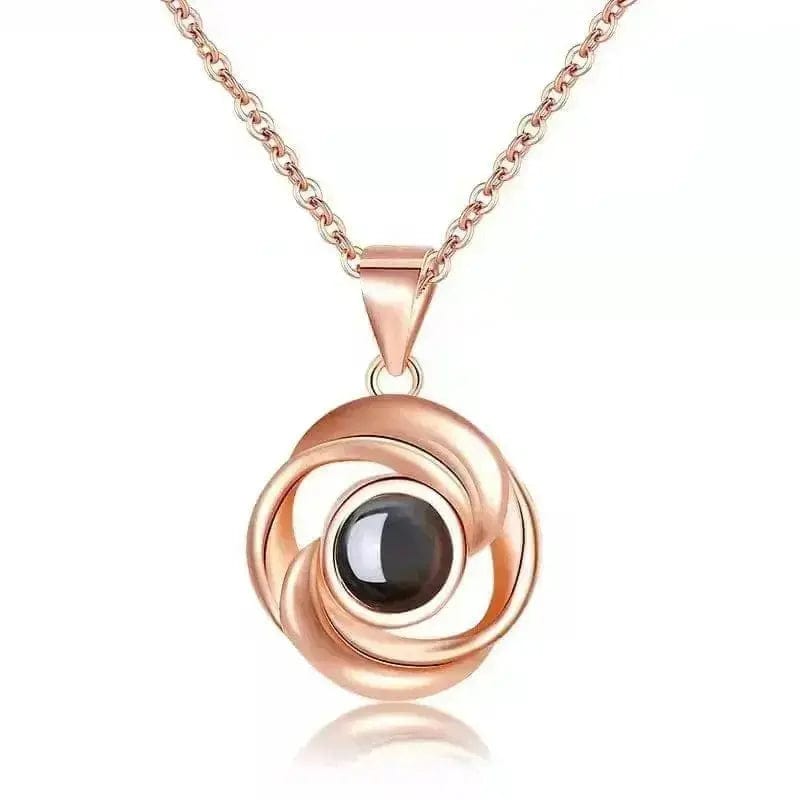 Rose Gold Customized Projection Necklace Korean Style