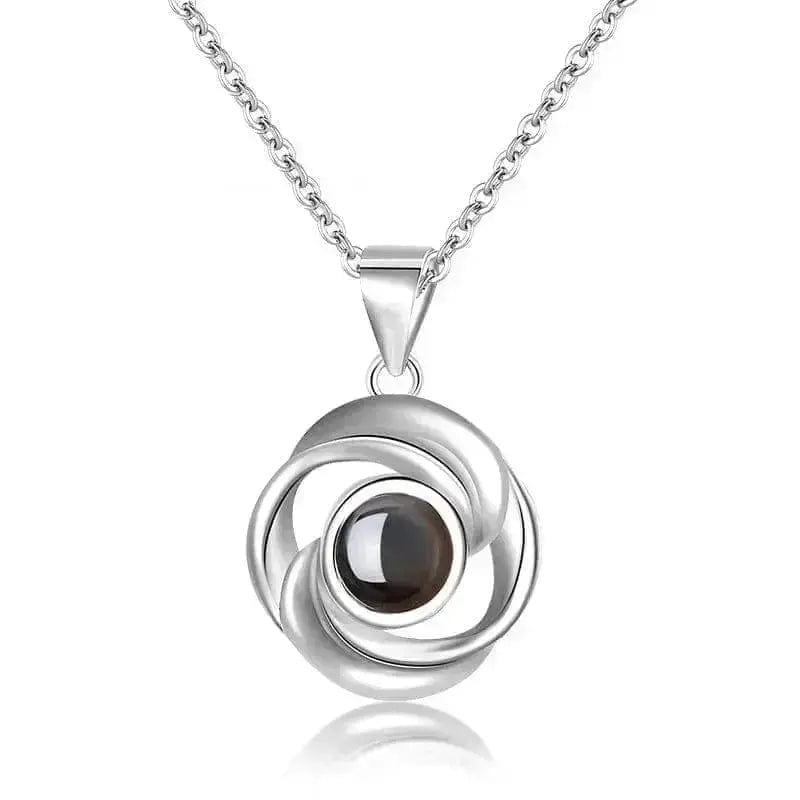 White Gold Customized Projection Necklace Korean Style