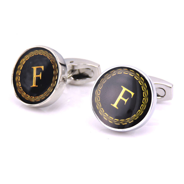 Cufflinks with gold letter &