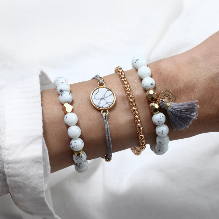 Layered Boho Beaded Bracelet Stacks — 3–6 Piece Sets