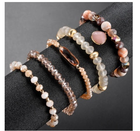 Layered Boho Beaded Bracelet Stacks — 3–6 Piece Sets