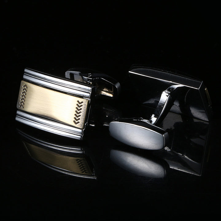 Gold Geometric Cufflinks for Men