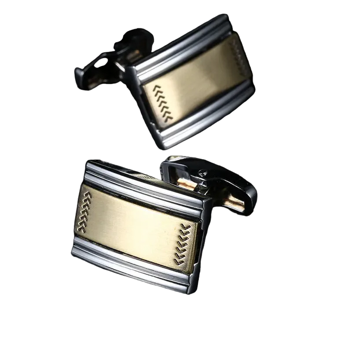 Gold Geometric Cufflinks for Men