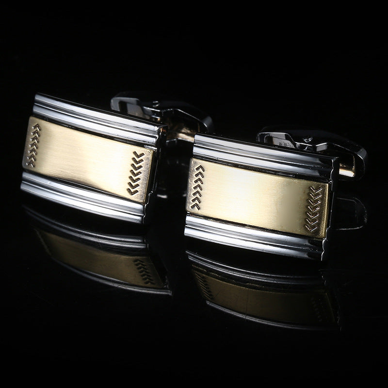 Gold Geometric Cufflinks for Men