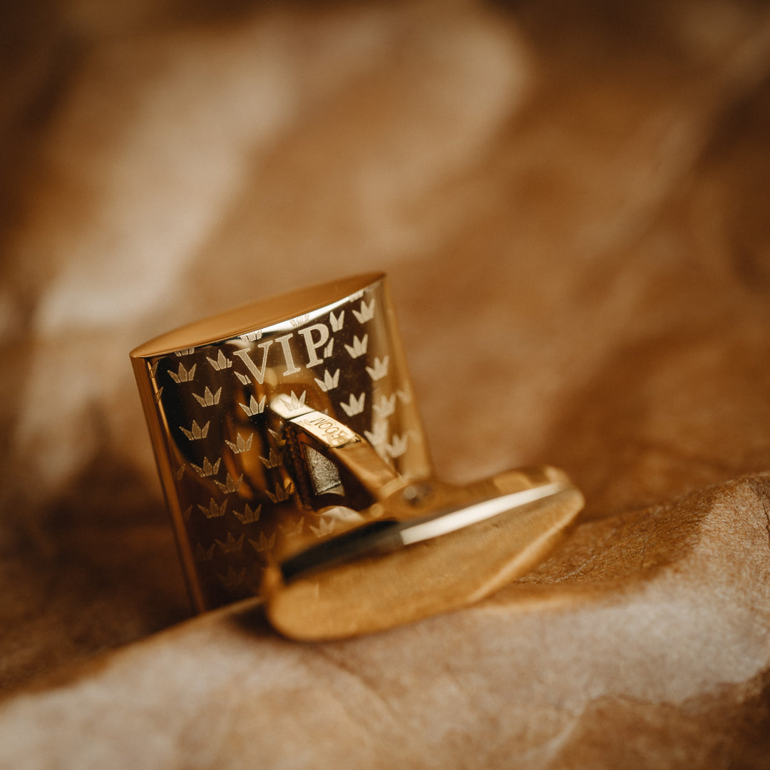 Gold cufflimks with &