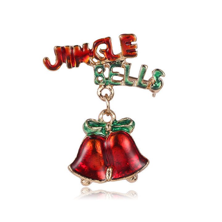 Brooch with red bells and &