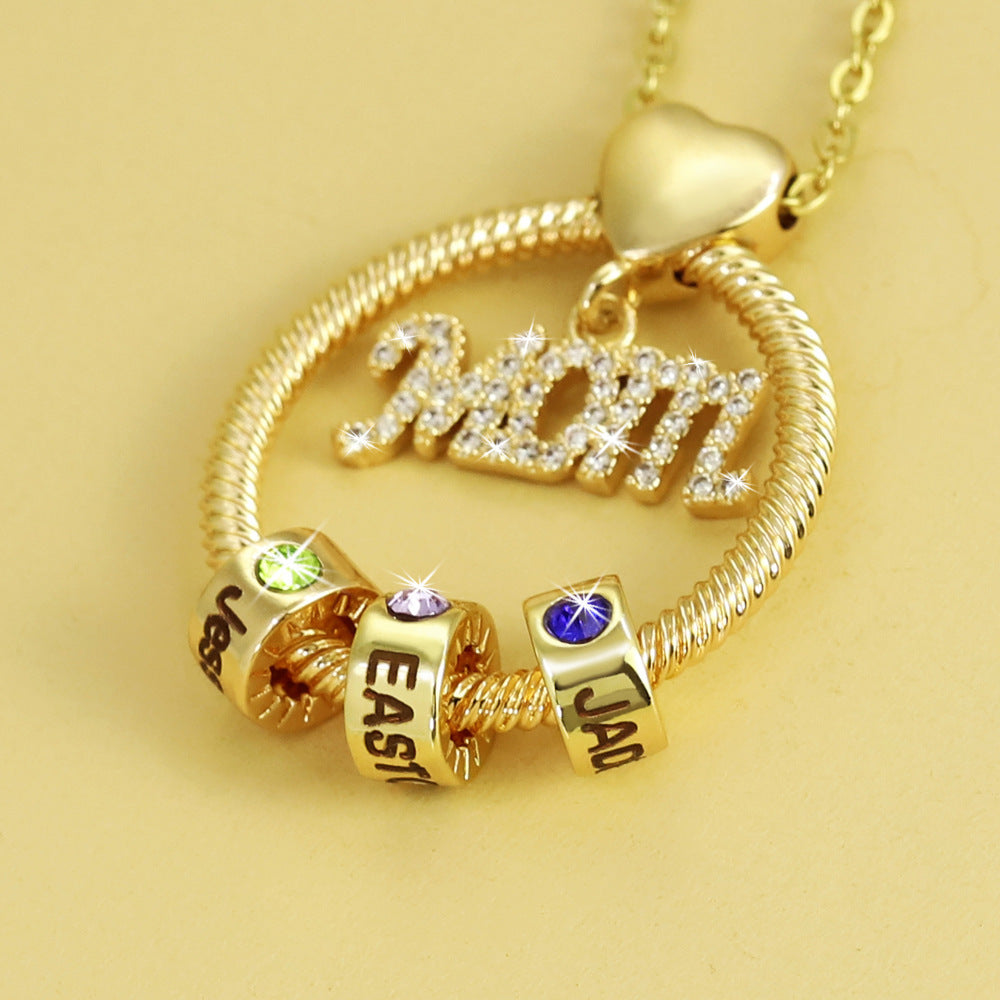 Gold necklace with &