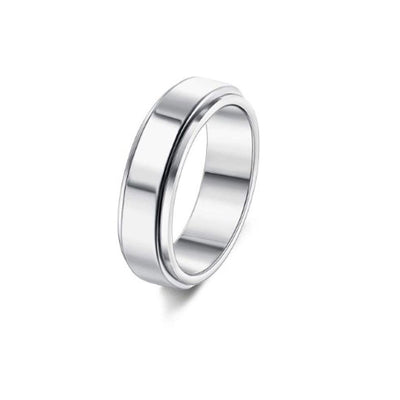 Silver ring on a white background