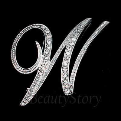 Silver brooch with letter &