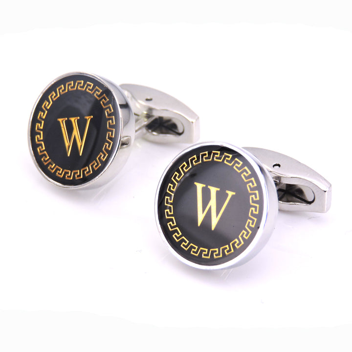 Cufflinks with gold letter &