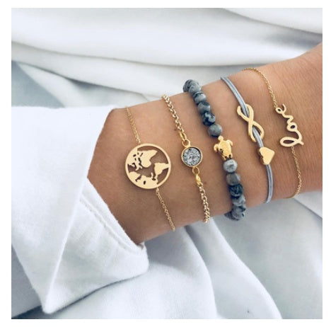 Layered Boho Beaded Bracelet Stacks — 3–6 Piece Sets
