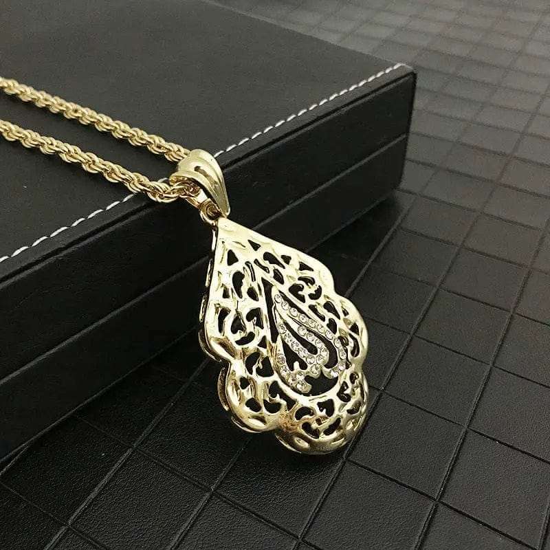 Vintage Arabian Muslim Metal Teardrop Pendant