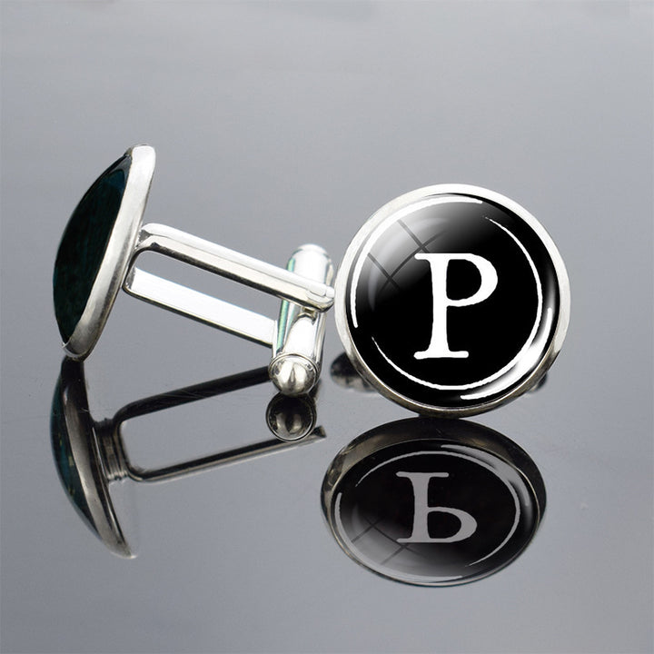 Cufflinks with a letter &