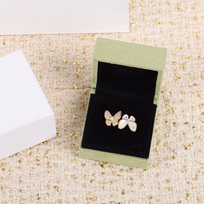 Butterfly Adjustable Ring with Zircon Accents
