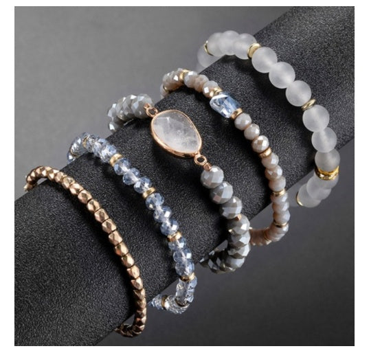 Layered Boho Beaded Bracelet Stacks — 3–6 Piece Sets