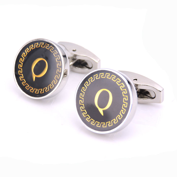 Pair of cufflinks with gold letter &
