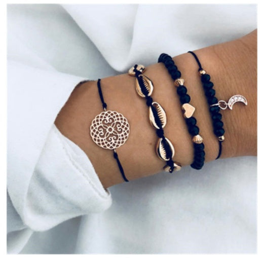Layered Boho Beaded Bracelet Stacks — 3–6 Piece Sets