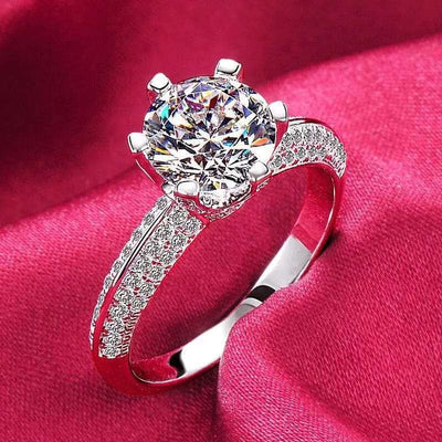 BROOCHITON Rings 6-claw Zircon ring for women