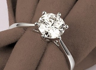 zircon ring on a brown fabric background