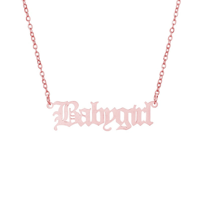 rose color Necklace with &