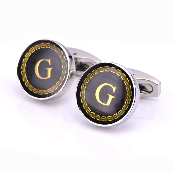 Cufflinks with gold letter &