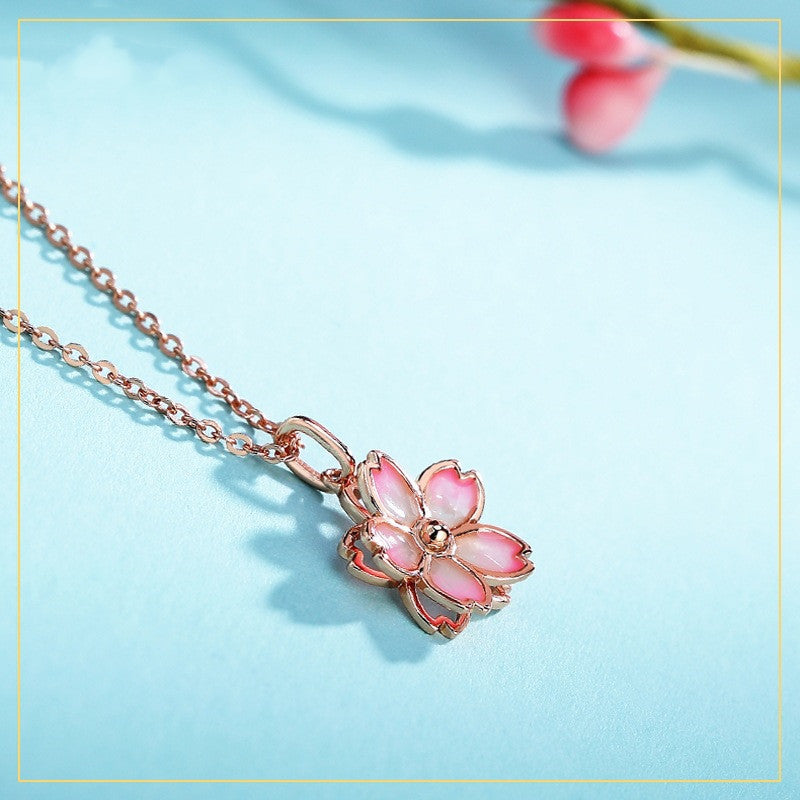 Cherry Blossom 925 Sterling Silver — Necklace / Bracelet / Studs