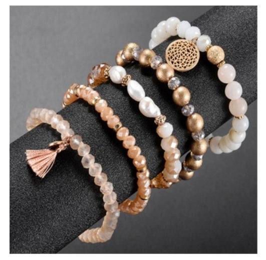 Layered Boho Beaded Bracelet Stacks — 3–6 Piece Sets