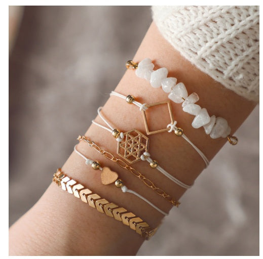 Layered Boho Beaded Bracelet Stacks — 3–6 Piece Sets