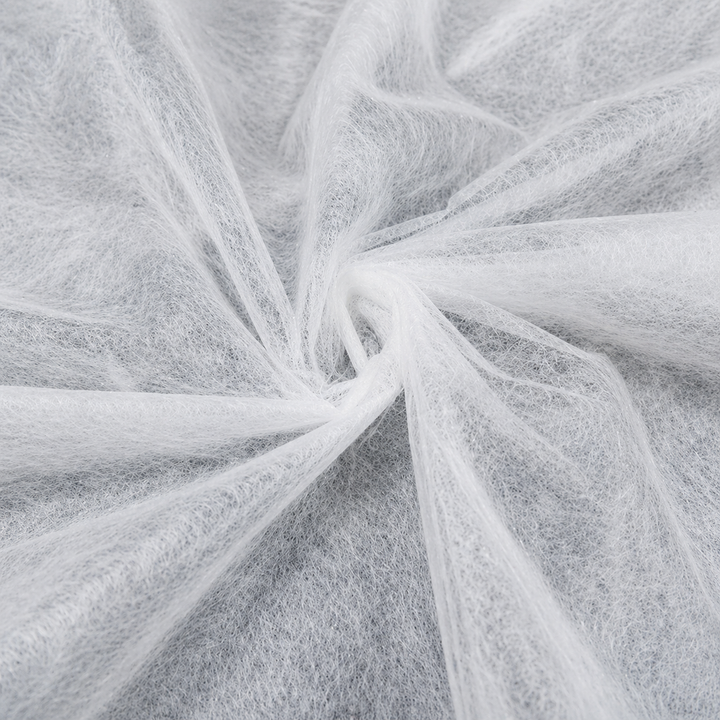 Close-up of white Fusible Interlining Fabric 