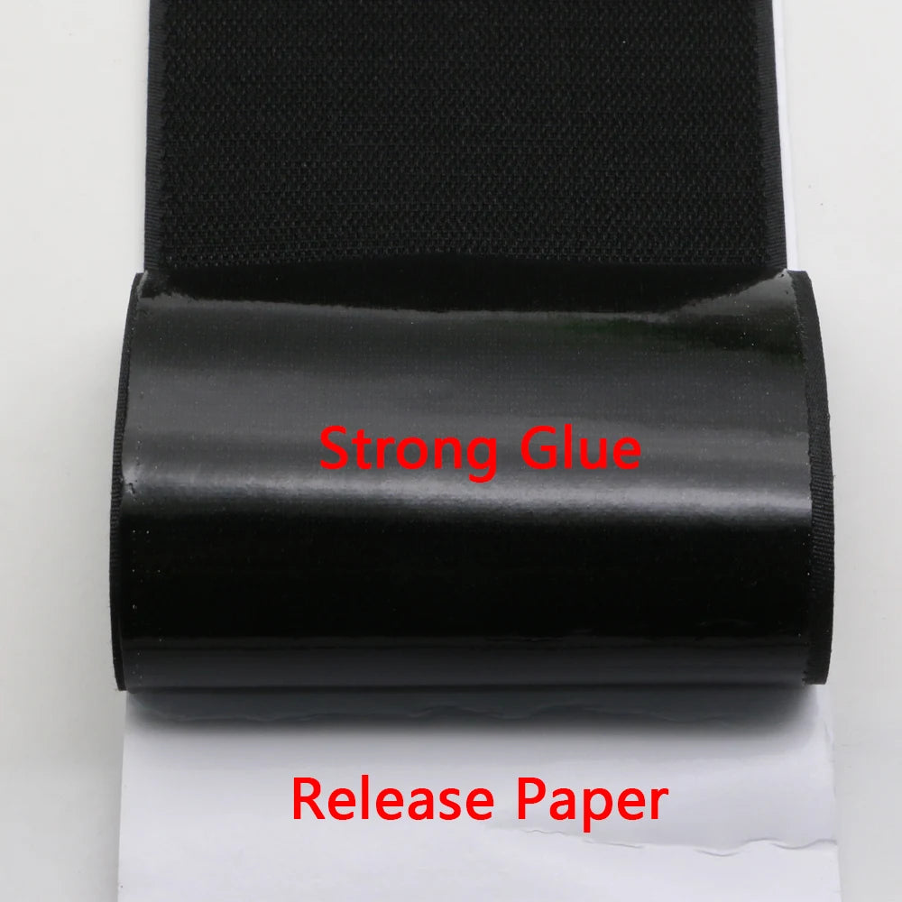 Roll of black Velcro tape with &