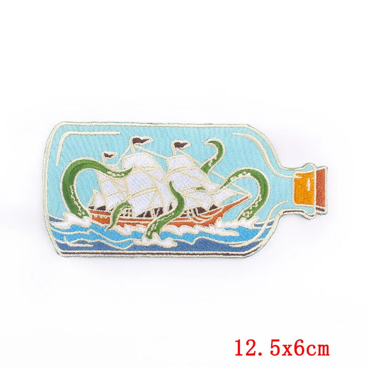 Drink Bottle &amp; Cup Patch — Cartoon Iron-On Embroidery - Style 