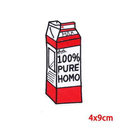 🍼 Drink Bottle & Cup Patch — Cartoon Iron-On Embroidery