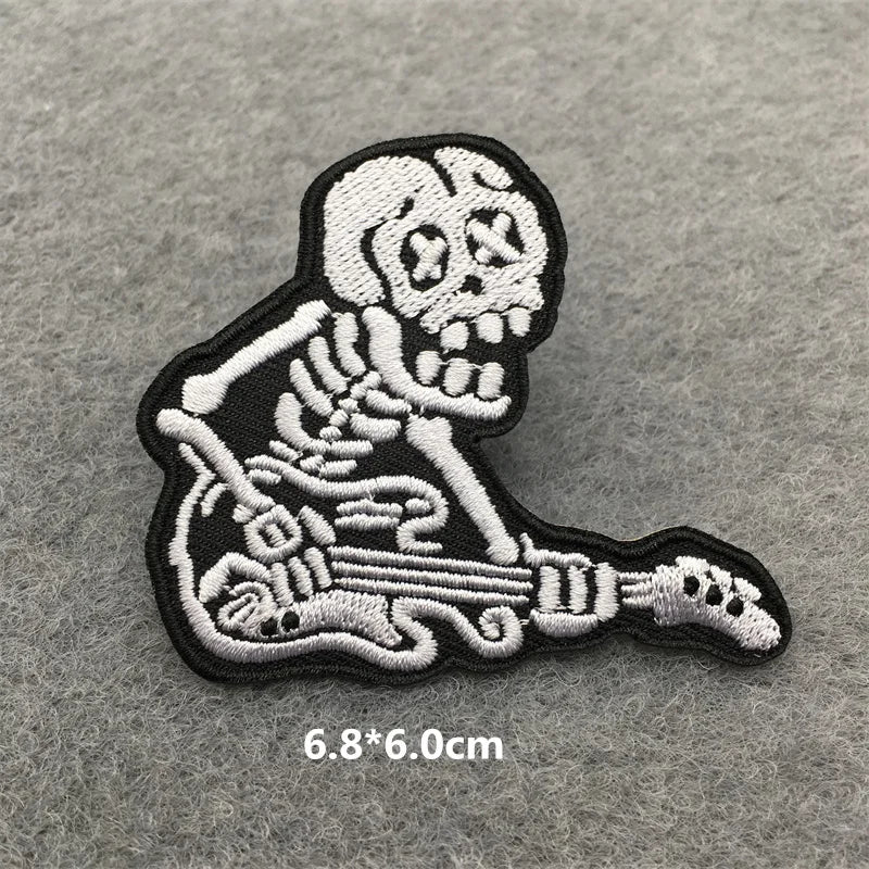 Skeleton patch on a gray background with size measurement