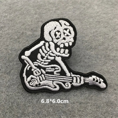 Skeleton patch on a gray background with size measurement