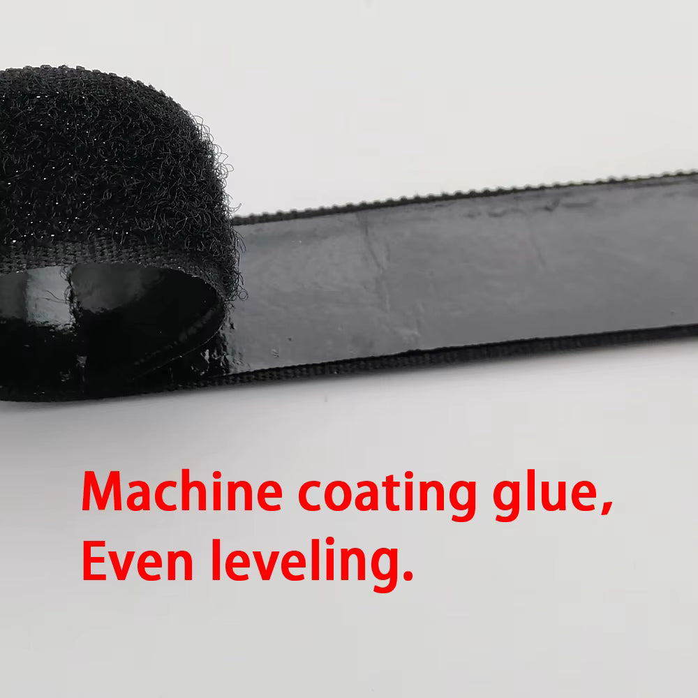 Black adhesive strip with text &