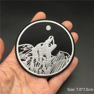 🎨Iron-On Nature & Art Patch — Van Gogh, Wave, Mushroom & Mountain Landscape Embroidered Badge