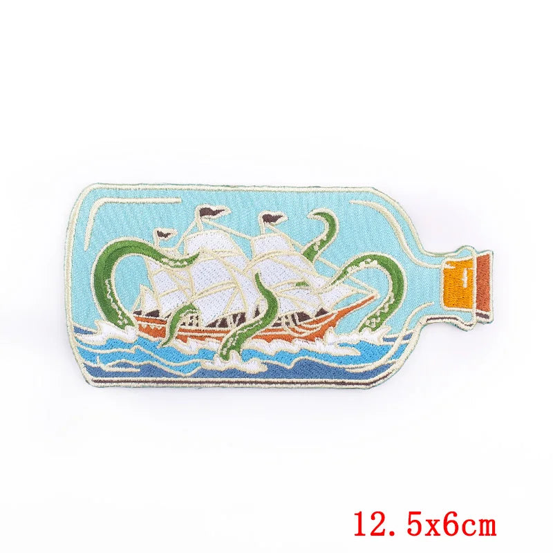 Drink Bottle &amp; Cup Patch — Cartoon Iron-On Embroidery