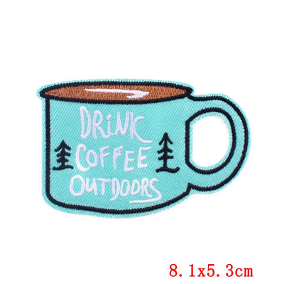 🍼 Drink Bottle & Cup Patch — Cartoon Iron-On Embroidery